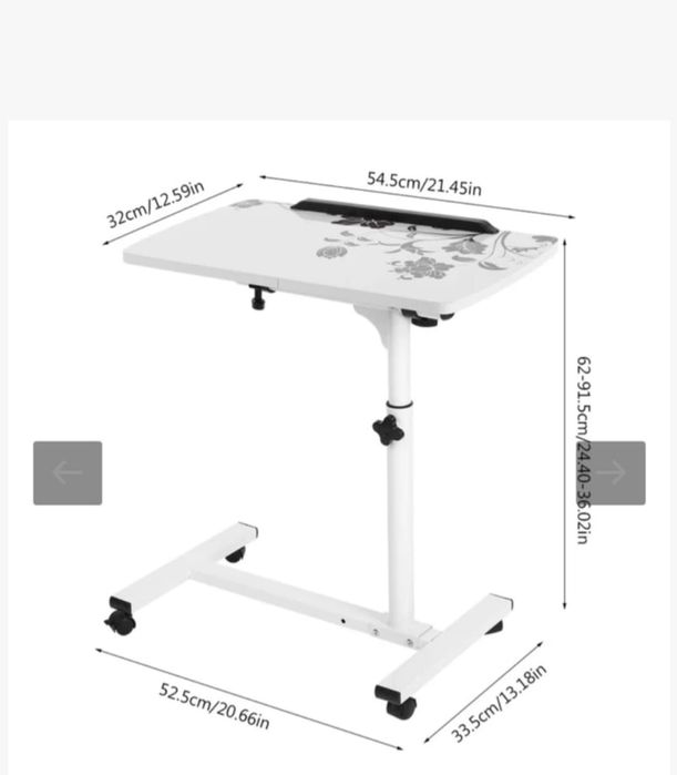 Маса масичка подвижна с колела колелца за лаптоп регулируема