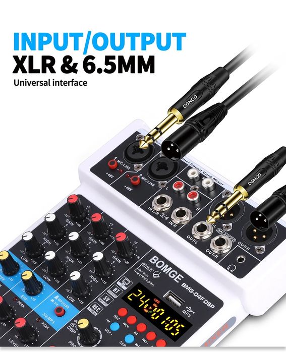 Смесителен пулт BMG-04F DSP24, DJ Mixer, Bluetooth, Usb Player, 24 DSP