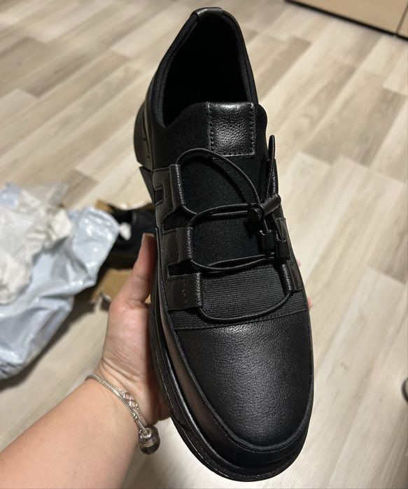 Pantofi sport negri, casual, talpă groasă – mărimea 44