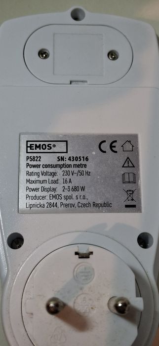 Priza cu contor energie, display LCD, max.16A, 2W-3680W