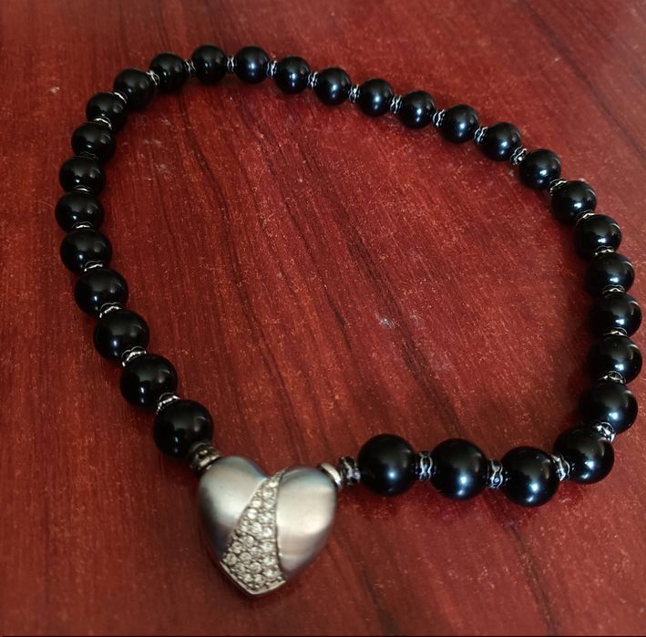 Colier superb cu obsidian