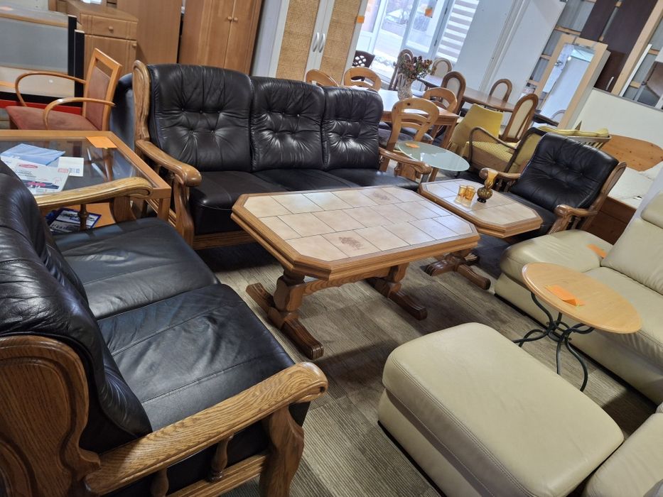 Set lemn masiv canapea fotoliu masa