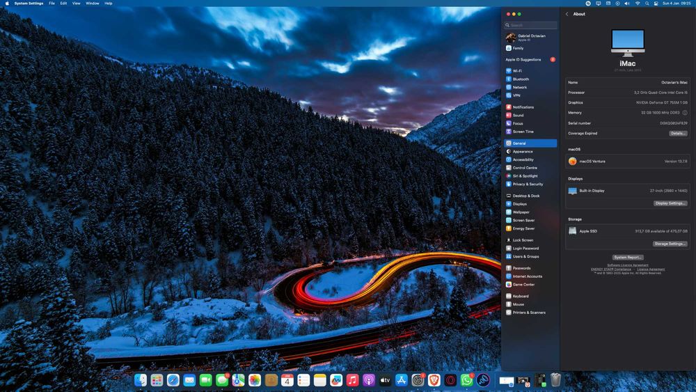 iMac 27” Late 2013 • 32GB RAM • SSD 500GB • Fără defecte