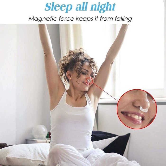 Dispozitiv nazal anti-sforait, 4 bucati, silicon si magneti, cu cutie