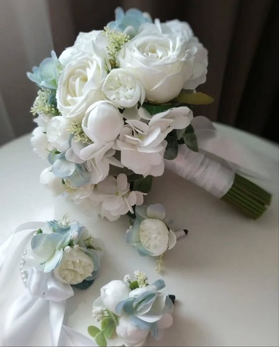 Свадебный набор букет+бутоньерка