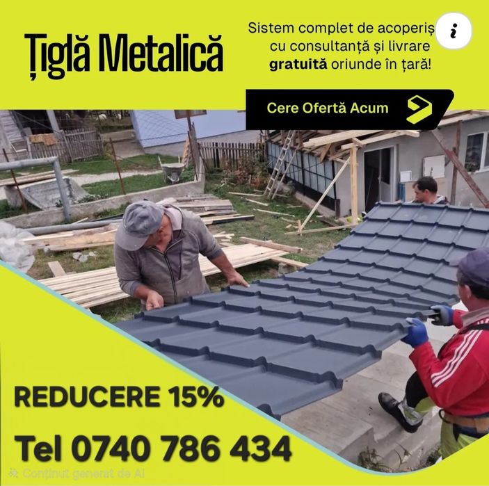 Acoperișuri Reparații/Montaj Tabla BILKA/Montaj Țiglă Ceramică