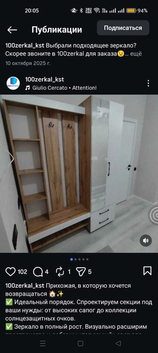 Прихожая с зеркалом и шкафом