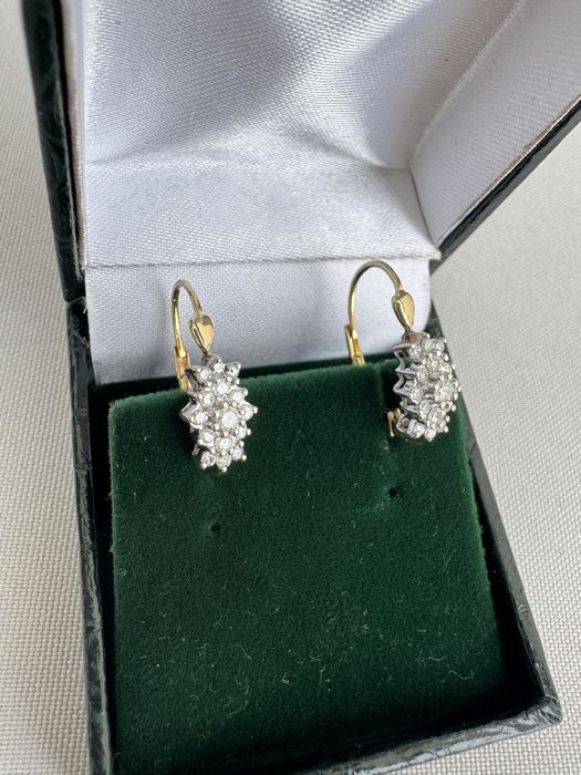 Cercei din aur 14 k si diamante