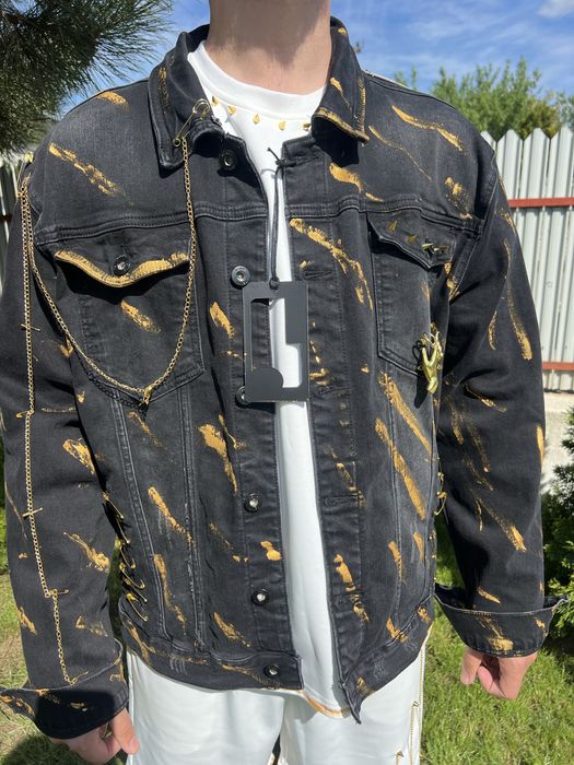 Geaca denim cu elrmente aurii ! Toate marimile