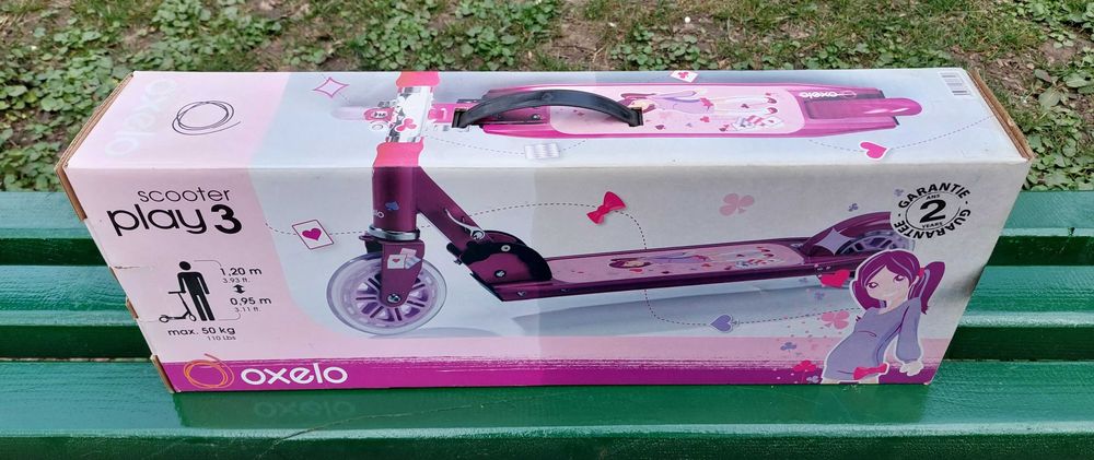 Oxelo Play 3 - scuter (trotineta) pentru copii (roz)