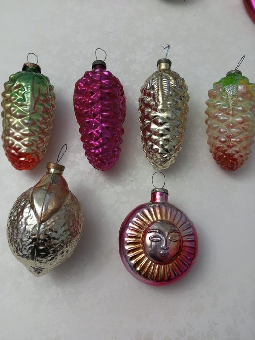 Большие ёлочные игрушки, из толстого стекла