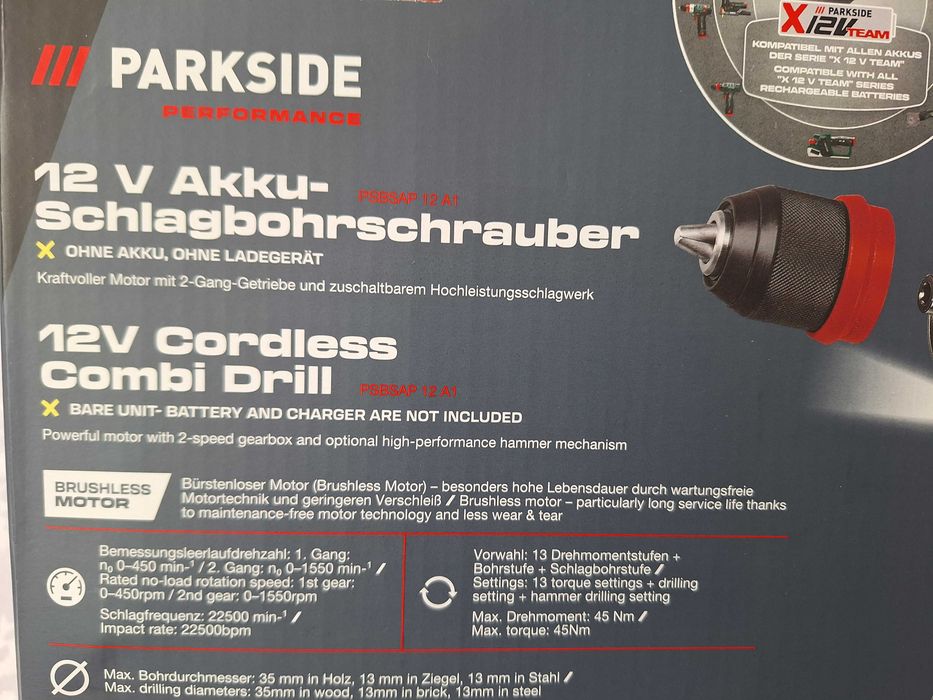 Masina de insurubat si gaurit PARKSIDE PSBSAP 12 A1, 12V, cu percutie