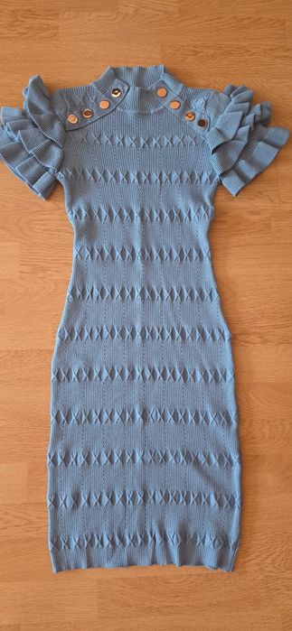 Светло синя рокля - плетиво