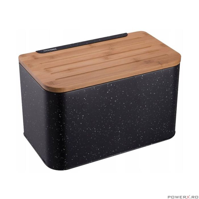 Cutie pentru paine, otel, 35x20,4x21,5 cm neagra, Kinghoff