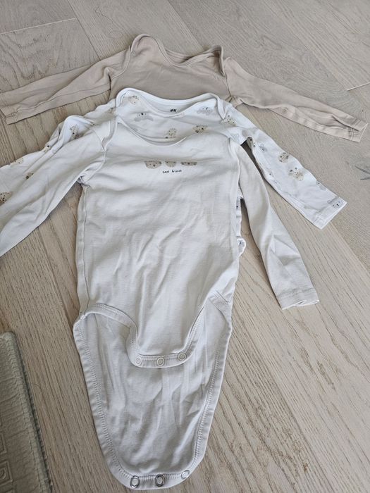 Лот 5 бодита с дълъг ръкав, панталони и блузи H&M и Lupilu 74-80см 10-12м