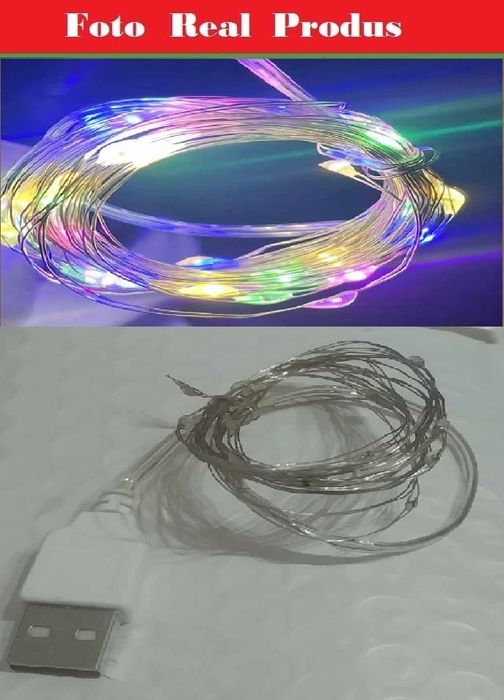 Instalatie multicolora USB - Leduri SMD - 2m/5V - adusa din UK