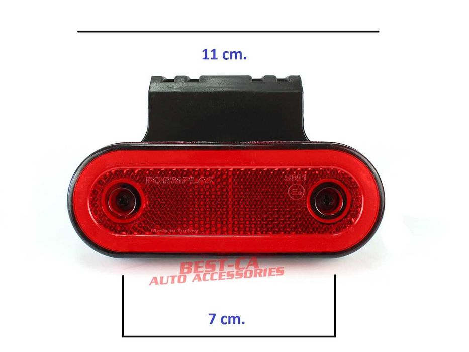 Неонови червени габаритни светлини 12-24V за кемпер, ремарке, камион