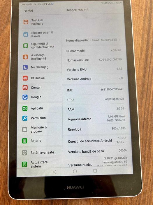 Vand tableta Huawei wi+fi si sim,  in stare foarte buna