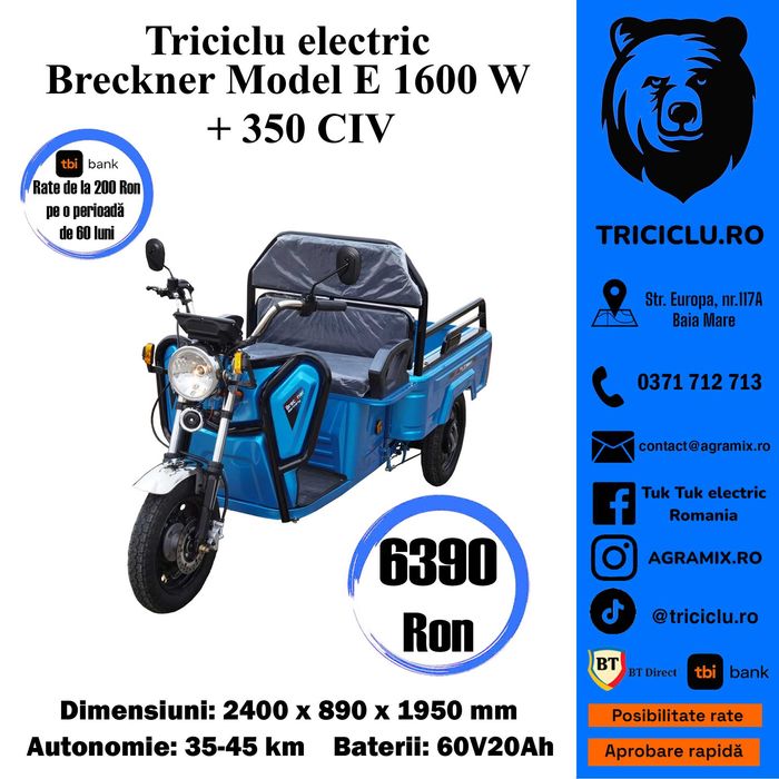 Triciclete electrice noi- Breckner E-M-T