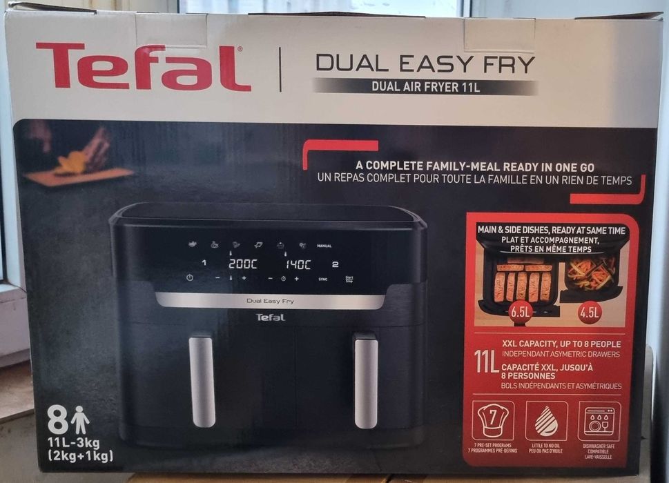 Friteuza cu aer cald Tefal Dual Easy Fry XXL EY9428E0
