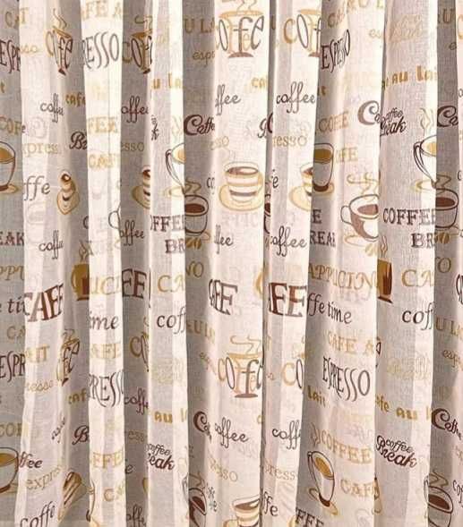 Тюль под лён "Кофе"