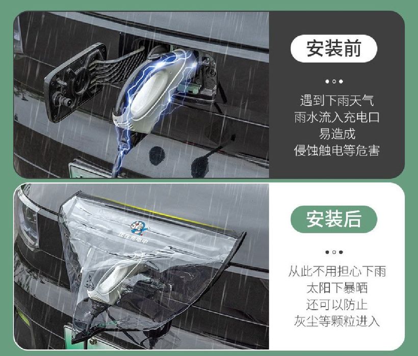 Электромобил зарядка жойи учун ёмғир ва қор ҳимоя қопқоғи