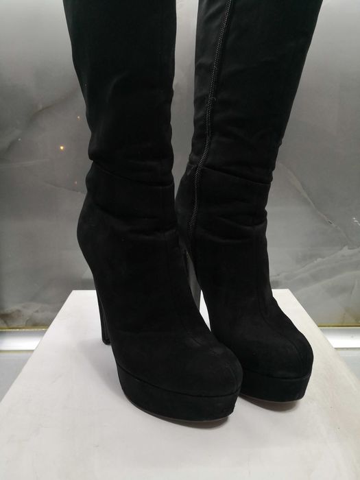 Дамски ботуши велурени, черни