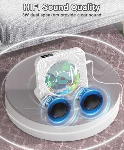 CD плейър Greadio KC-806, Bluetooth 5.0, мултифункционален CD плейър с високоговорители