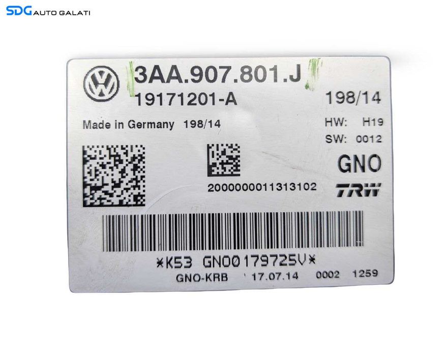 Unitate Modul Calculator Control Frana de Mana Seat Alhambra 2010 - 2015 Cod 3AA907801J, 19171201-A [LR3366]