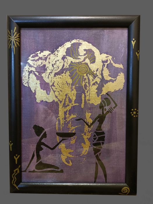 Картина в рамке под стеклом