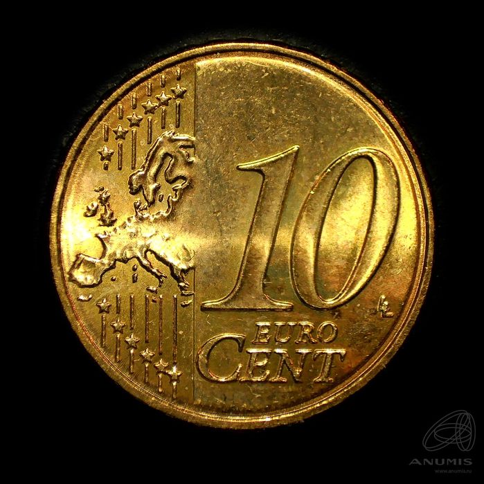 Евро цент наминал 10