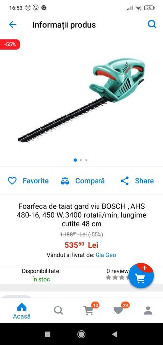 Foarfeca tuns gard viu Bosch 4-16 easyHedgecut