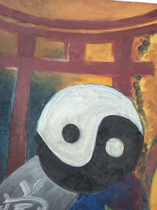 Tablou Vechi Pictat Cu Forme Oculte