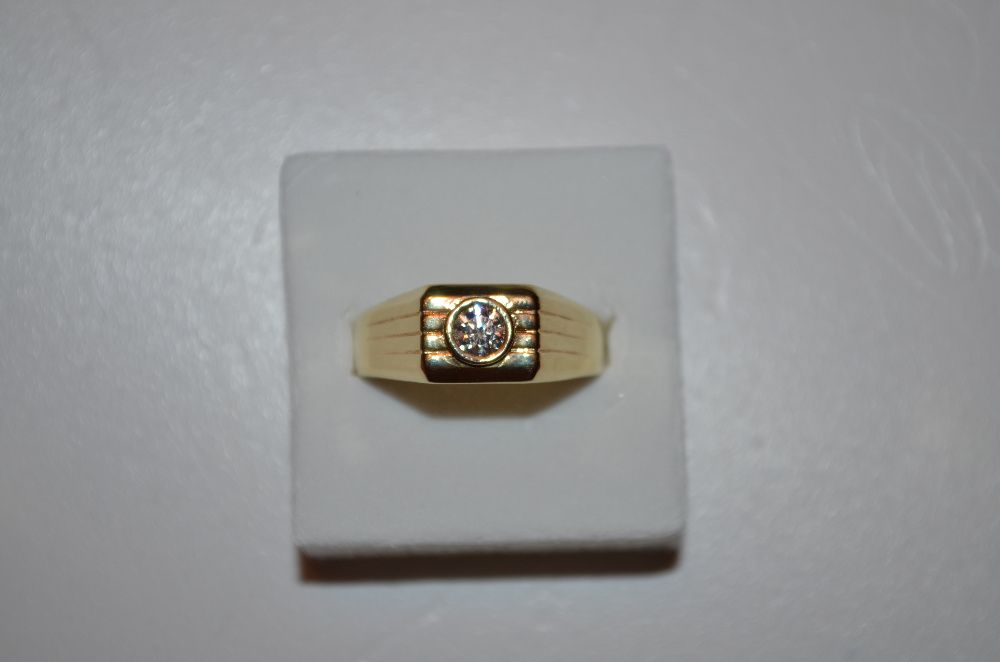 INEL AUR 18K + 1 Diamant = 0.40ct - Unisex - Marimea 63.5 + Certificat