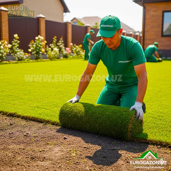 Рулонный газон в ташкенте