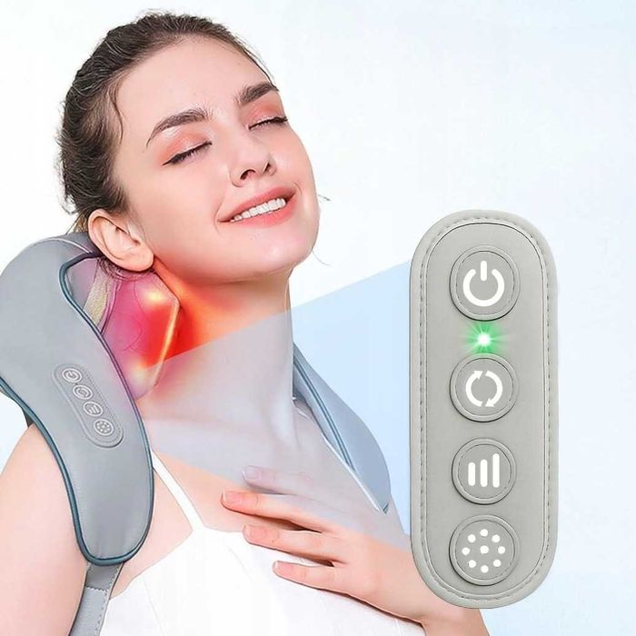 Aparat masaj cervical wireless cu incalzire reincarcabil USB 2000mAh