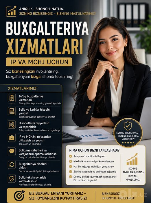 Yatt va MChJ uchun sifatli Buxgalteriya xizmatlari