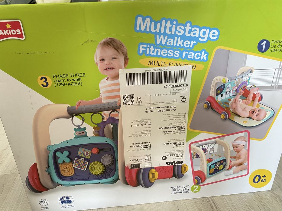 Premergator cu saltea Multistage baby walker 3in1