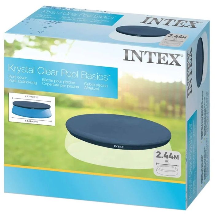 Покривало за басейн Intex Easy Set, кръгло, диаметър 244 см, PVC, защи