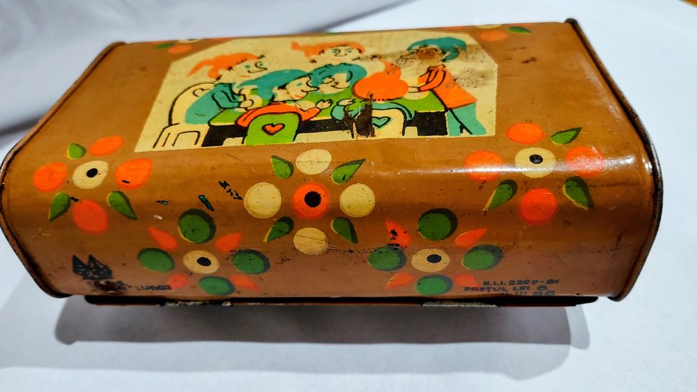 Cutie tabla ghiozdănel pentru pachețel grădiniță comunism anii 80