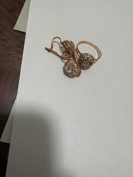 Цепь, кольцо, серьги 585 проба
