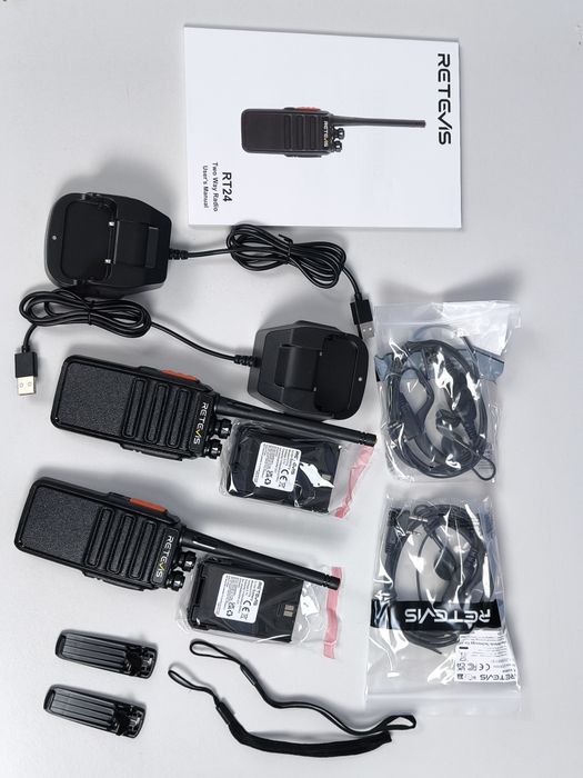 Set Retevis RT24 USB Echipament Comunicare Outdoor Walkie Talkie PMR446 NOU