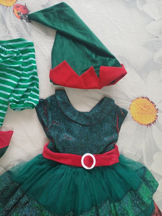 Новогодний костюм Гномик Эльф на девочку