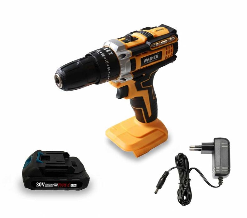 Masina gaurit/insurubat 20V 28Nm WAINER C20 Acumulator 2Ah Incarcator