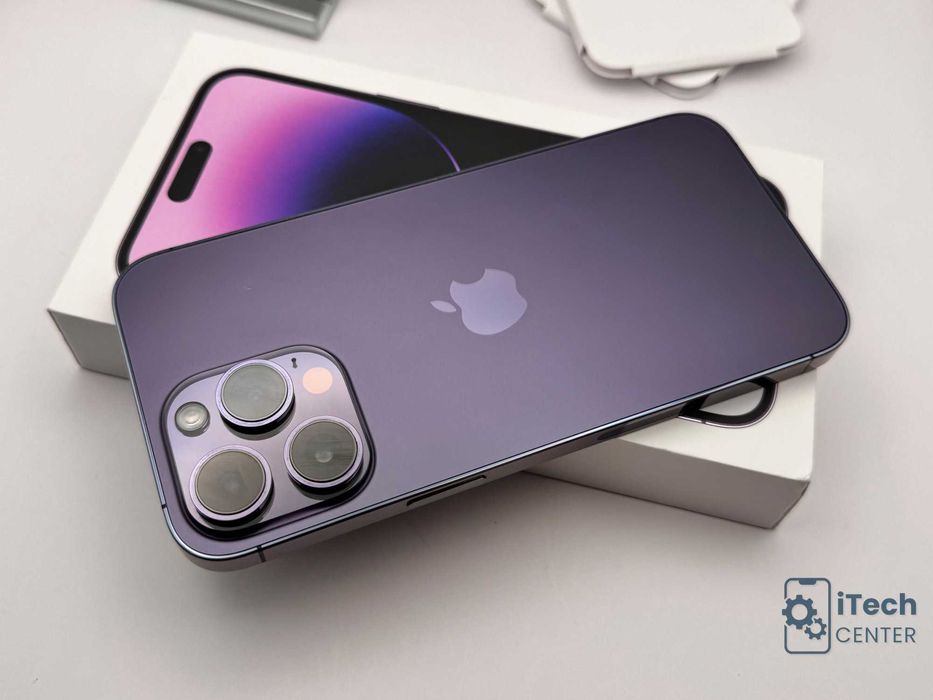 iPhone 14 Pro MAX, 128GB, Purple, 100% батерия, КАТО НОВ, 1г ГАРАНЦИЯ!