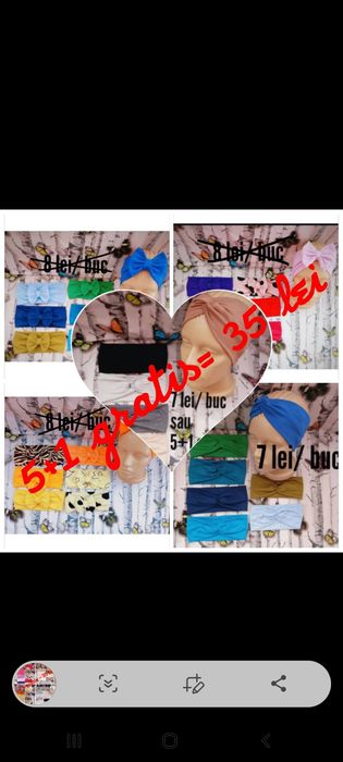Turbane bumbac elastic 4 buc la 50 lei
