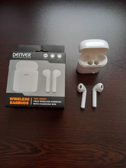 Безжични слушалки Denver - TWE-36MK3 бели