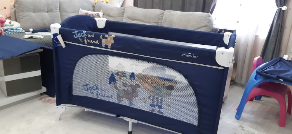 Бебешка кошара Lorelli TRAVEL KID, Две нива, Синя