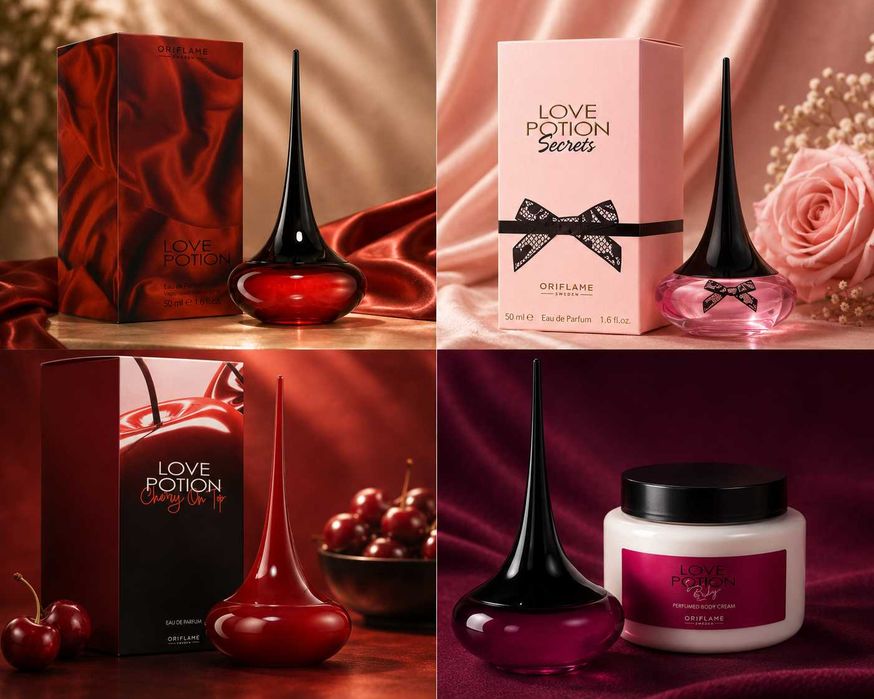 НАЛИЧНИ! Oriflame - Love Potion, Love Potion Secrets, Love Potion Cherry on Top, Love Potion Sensual Ruby