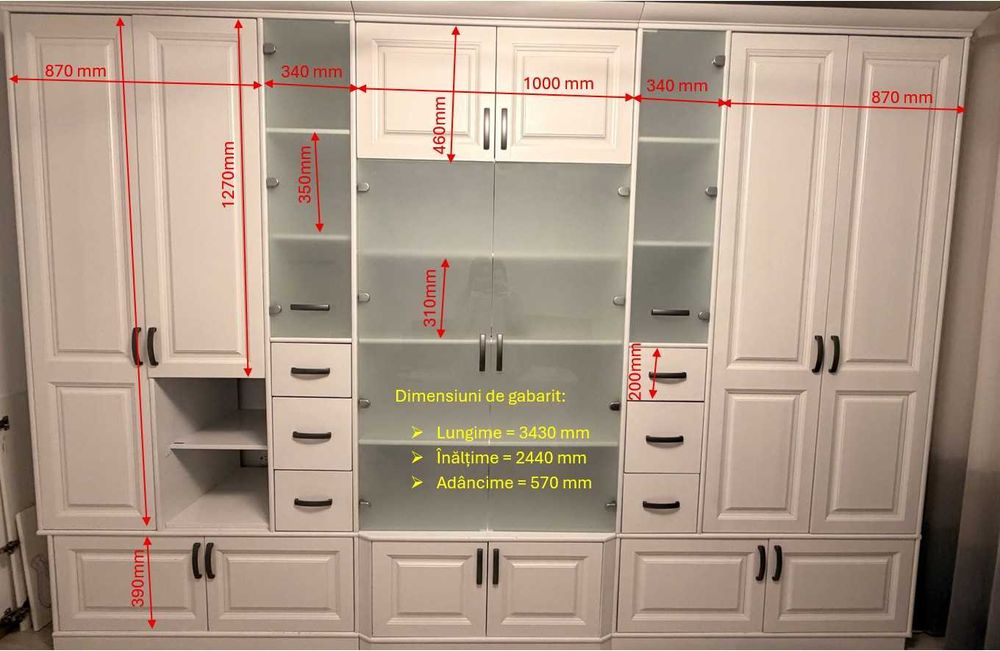 Mobila lemn masiv alb vopsit